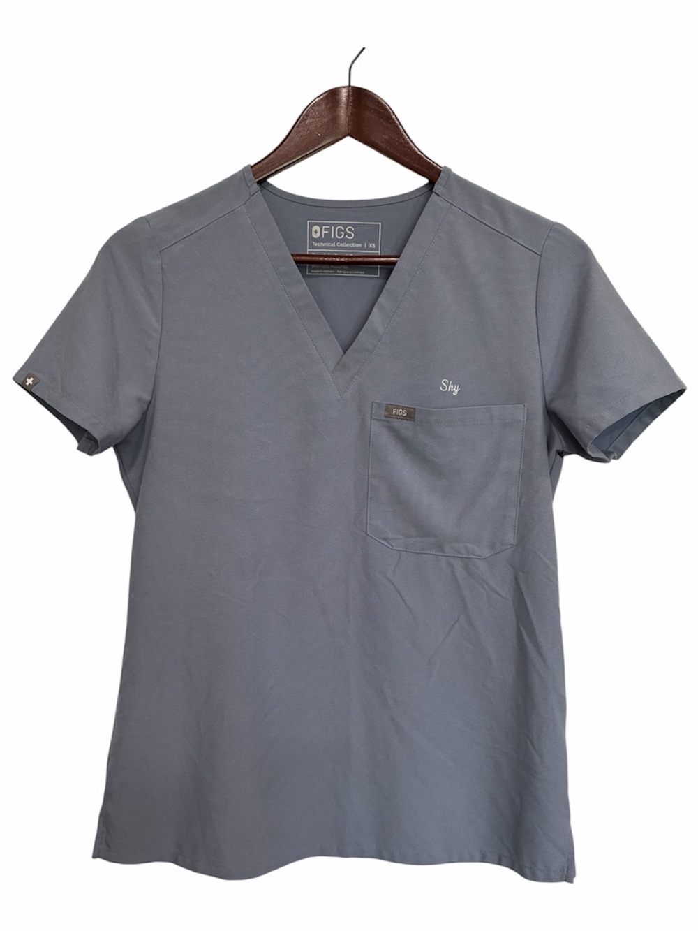 Figs Women's V-Neck Scrub Top in blue